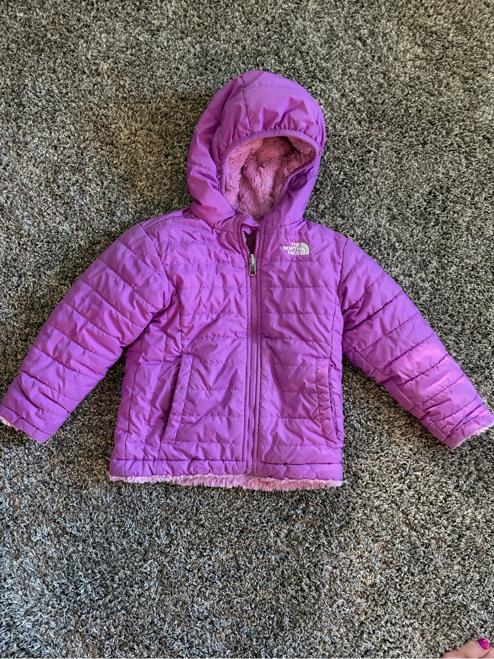 The North Face Purple Hooded Quilted Jacket
